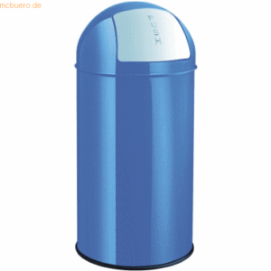 Helit Abfallbehälter 50l mit Push-Deckel und Gummibodenring blau