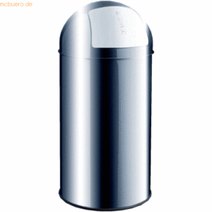 Helit Abfallbehälter 30l Metall mit Push-Einwurfklappe edelstahl