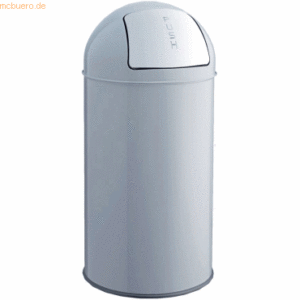 Helit Abfallbehälter 30l Metall mit Push-Einwurfklappe mittelgrau