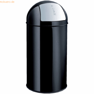 Helit Abfallbehälter 30l Metall mit Push-Einwurfklappe schwarz