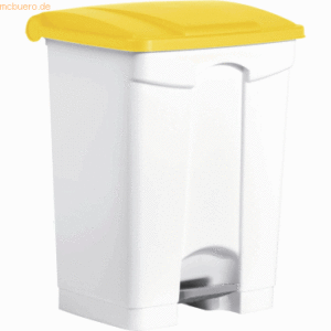 Helit Tretabfallbehälter 68l Kunststoff grau Deckel gelb