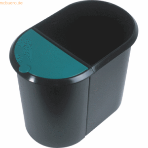 Helit Duo-System-Papierkorb 29l schwarz/grün