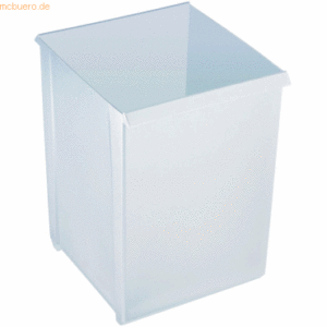 Helit Papierkorb 20l quadratisch Kunststoff mit Griffrand lichtgrau
