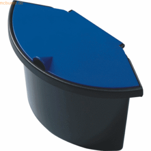 Helit Abfalleinsatz für Papierkorb Linear 2l schwarz mit Deckel blau