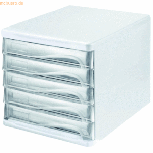 Helit Schubladenbox 5 Schübe transparent/lichtgrau