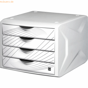 Helit Schubladenbox Chameleon A4-C4 4 Schubladen geschlossen weiß/weiß