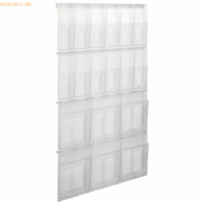 Helit Prospekthalter Placativ Wandset 6 x A4 + 12 x DINlang glasklar
