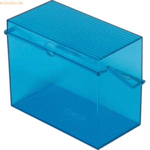 Helit Karteibox A7 quer blau transparent