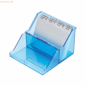 Helit Karteibox A8 quer blau transparent