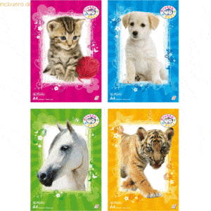 5 x Herlitz Malblock A4 75 Blatt 70g/qm Pretty Pets