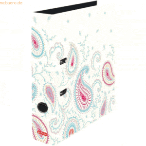 Herlitz Motivordner A4 8cm Paisley White schwarz A4