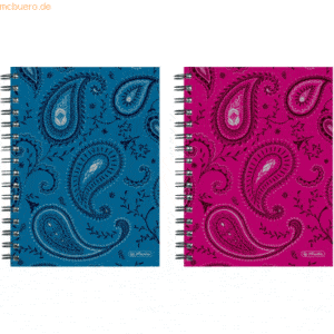 2 x Herlitz Spiralboutiquebuch A5 100 Blatt 70 g/qm kariert Paisley