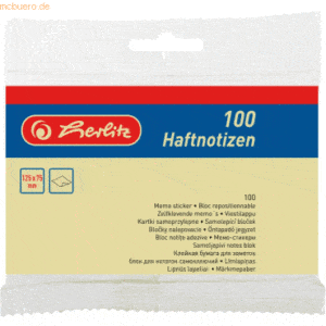 6 x Herlitz Haftnotizen 125x75mm VE=100 Blatt gelb