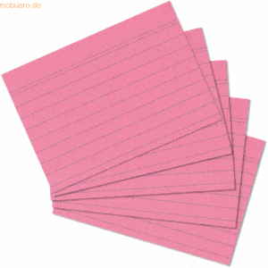 4 x Herlitz Karteikarten A5 liniert rosa VE=100 Stück