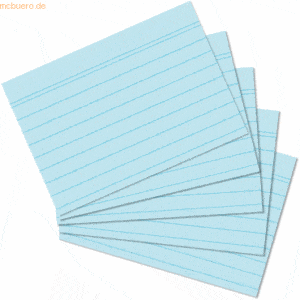 4 x Herlitz Karteikarten A5 liniert blau VE=100 Stück