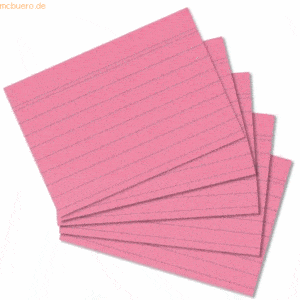 10 x Herlitz Karteikarten A8 liniert rosa VE=100 Stück