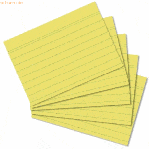 10 x Herlitz Karteikarten A8 liniert gelb VE=100 Stück
