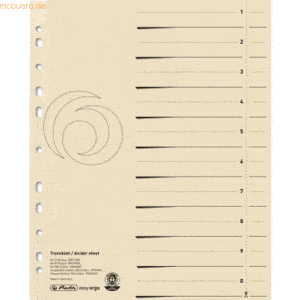 Herlitz Trennblatt A4 chamois VE=100 Stück