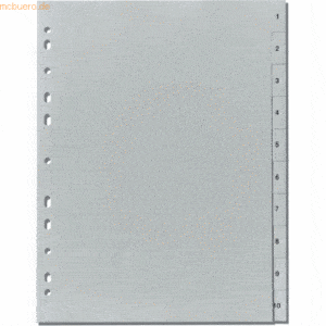 Herlitz Register A4 1-10 Kunststoff PP grau