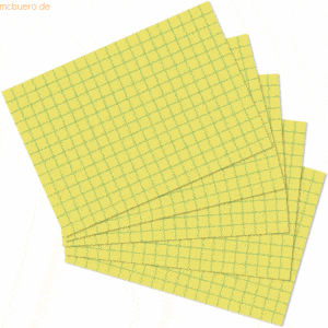6 x Herlitz Karteikarten A6 kariert gelb VE=100 Stück