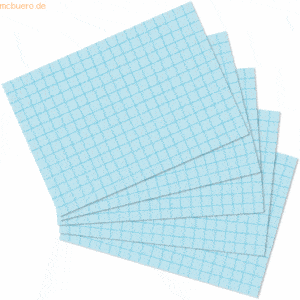 8 x Herlitz Karteikarten A7 kariert blau VE=100 Stück