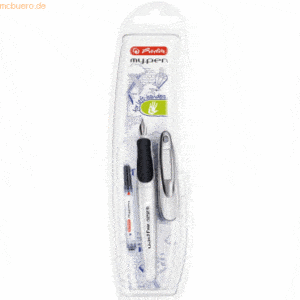 3 x Herlitz Füllhalter my.pen L-Feder weiß/schwarz