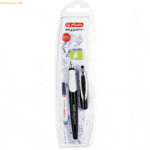 3 x Herlitz Füllhalter my.pen L-Feder schwarz/weiß