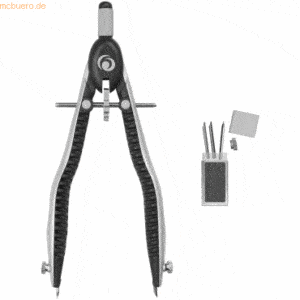 Herlitz Schnellverstellzirkel mypen schwarz/grau