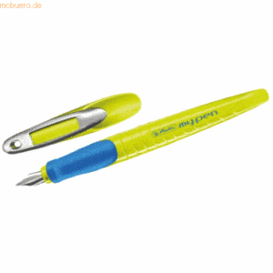 2 x Herlitz Füllhalter my.pen M-Feder lemon/blau LW