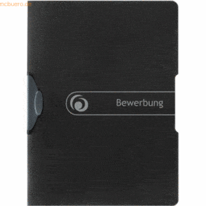 5 x Herlitz Bewerbungsmappe Express-Clip A4 PP Bewerbung schwarz to go