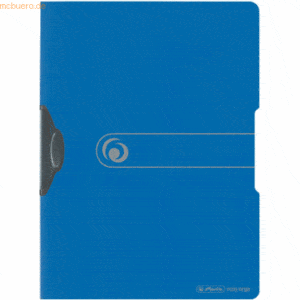 5 x Herlitz Cliphefter Express-Clip PP A4 blau opak to go