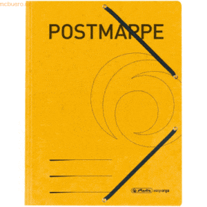 Herlitz Einschlagmappe mit Gummizug Karton Postmappe gelb