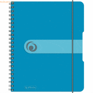 2 x Herlitz Spiralblock to go A5 80 Blatt kariert PP transparent blau