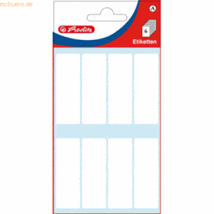 10 x Herlitz Vielzwecketiketten 19x50mm weiß VE=48 Stück