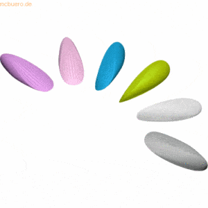6 x Herlitz Radiergummi Plastik farbig sortiert
