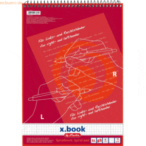 5 x Herlitz Beidhänderblock A4 80 Blatt Lineatur 28 mit Spirale