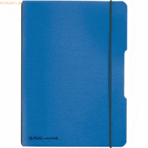 5 x Herlitz Notizheft my.book flex PP A5 40 Blatt kariert blau