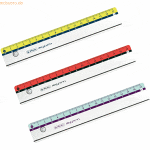 9 x Herlitz Lineal my.pen Kunststoff 17cm farbig sortiert