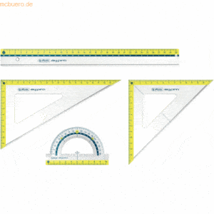Herlitz Geometrie-Set my.pen 4-teilig transparent/farbig sortiert
