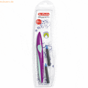 3 x Herlitz Tintenroller my.pen lila/minze