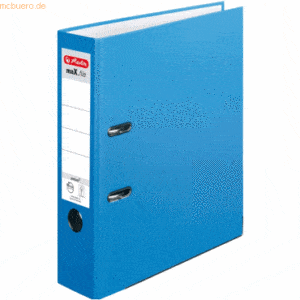 Herlitz Ordner protect Kunststoff (PP) A4 8cm aqua VE=5 Stück maX.file