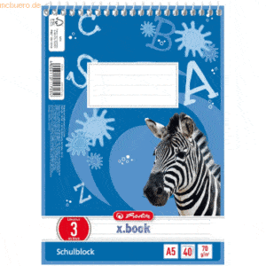 10 x Herlitz Spiral-Schulblock A5 40 Blatt Lineatur 3 FSC Mix