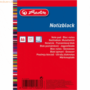 Herlitz Notizblock Haushaltsnotizen A6 50 Blatt kariert VE=8 Stück