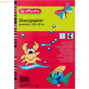5 x Herlitz Glanzpapier A4 10 Blatt farbig sortiert