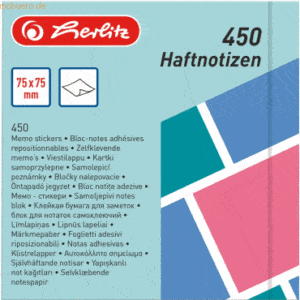 Herlitz Haftnotizblock Color Blocking 75x75mm 450 Blatt