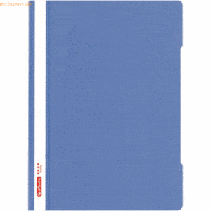 10 x Herlitz Schnellhefter A4 PP 'Quality' Baltic Blue