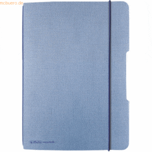 Herlitz Geschäftsbuch Flex A5 40 Blatt Hellblau Leinenoptik