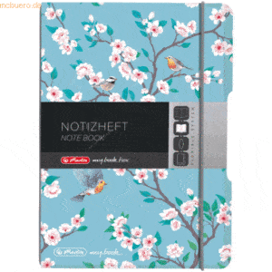 5 x Herlitz Notizheft flex PP A6 40 Blatt kariert Ladylike Birds