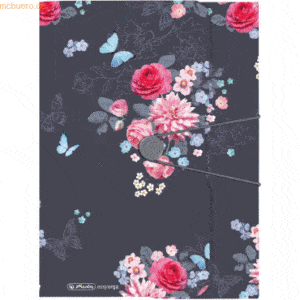3 x Herlitz Eckspannmappe A4 PP Ladylike Flowers