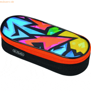 2 x Herlitz Faulenzer Etui Polyester 215x60x90mm Neon Art